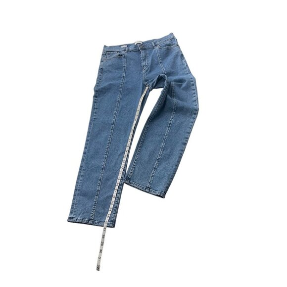 Loft Straight Leg Pintuck Seam Crease Jeans Casual 12 - Picture 10 of 11